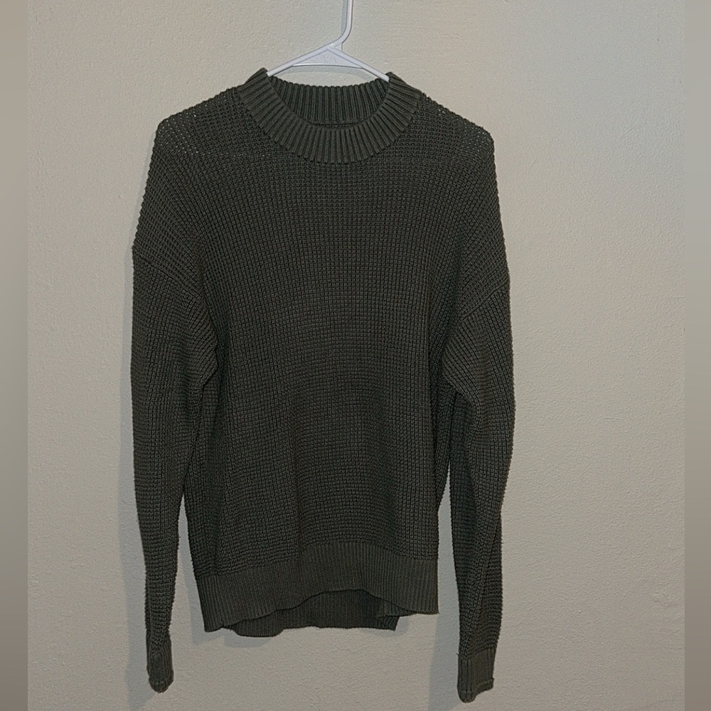 Everlane green waffle knitted sweater